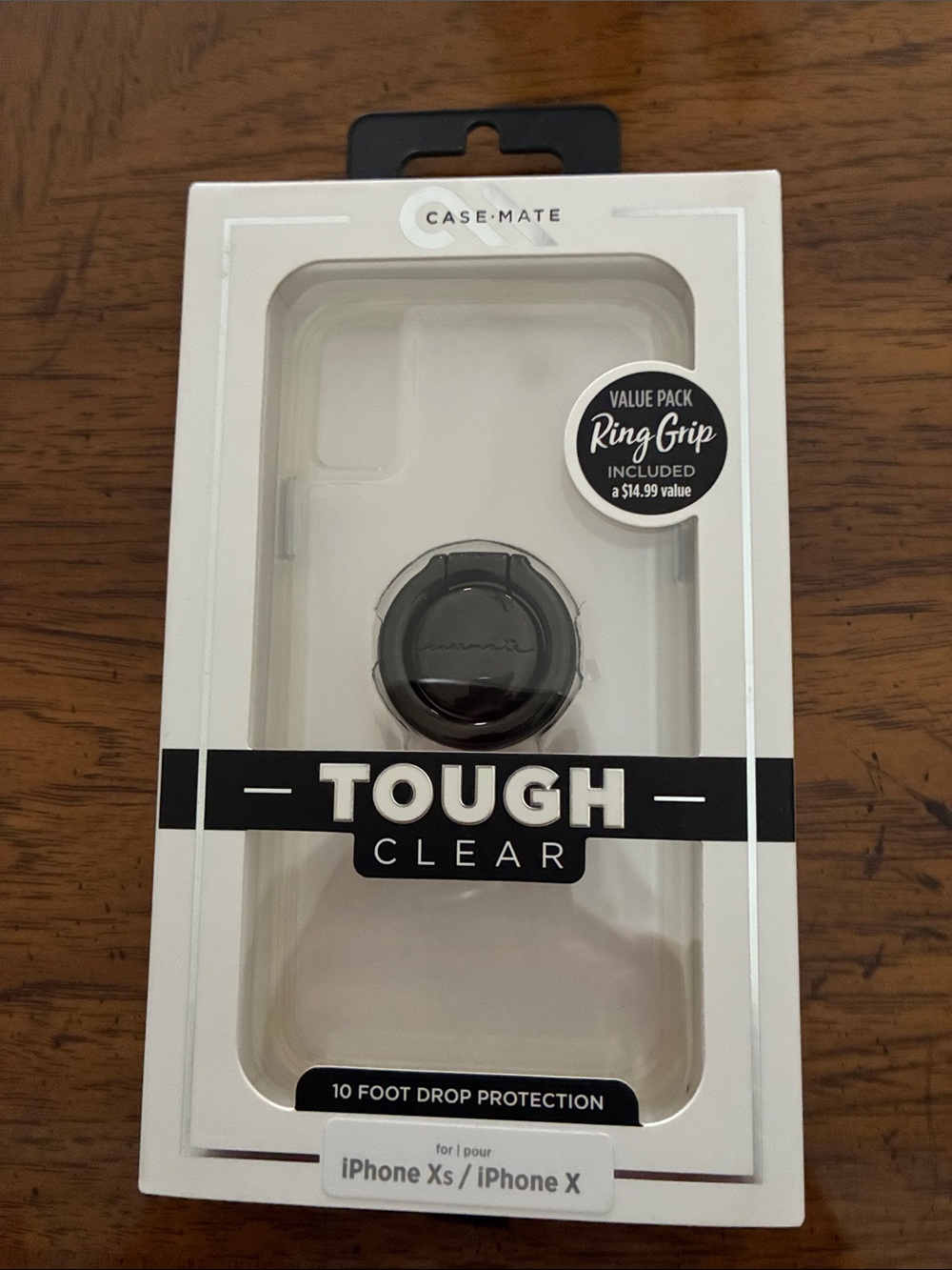 case-mate Tough Clear iPhone X/Xs Case with Black Ring Grip brand new, never use